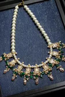 Green pearl necklaces