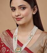 Pink pearl necklaces