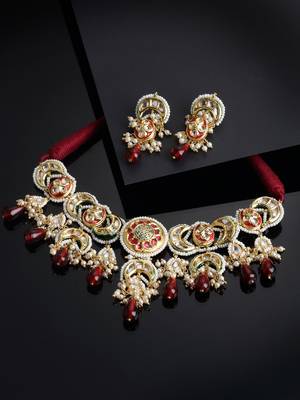 Red pearl necklace-sets 2