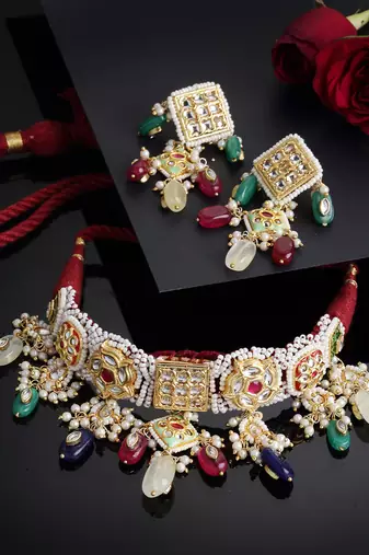 Red pearl necklace-sets