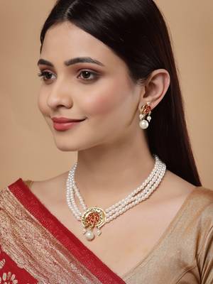 Red pearl necklace-sets 1