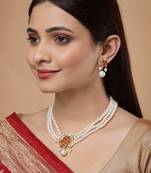 Red pearl necklace-sets