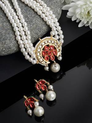 Red pearl necklace-sets 2