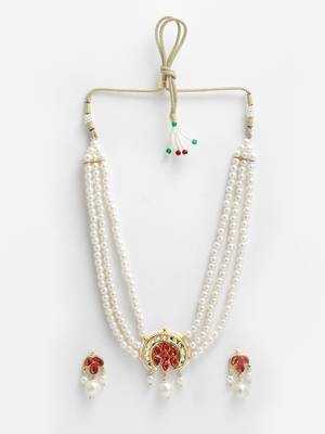 Red pearl necklace-sets 3