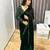 green emboroideri velvet saree
