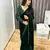 green emboroideri velvet saree