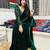 green emboroideri velvet saree