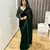 green emboroideri velvet saree