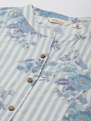 Off-white printed cotton ethnic-kurtis 2