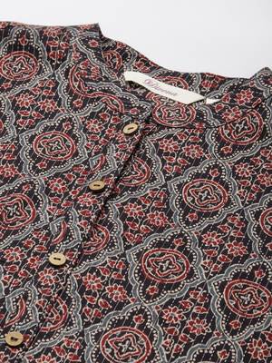 Black printed cotton ethnic-kurtis 2
