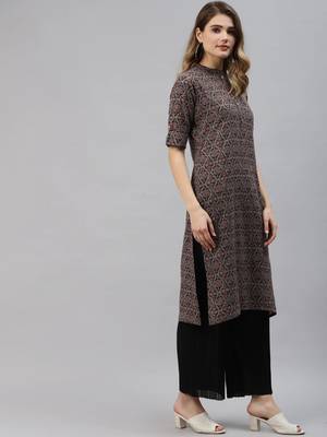 Black printed cotton ethnic-kurtis 3