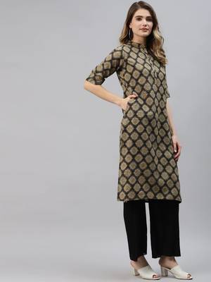 Black printed cotton ethnic-kurtis 3