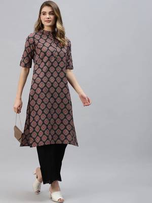 Black printed cotton ethnic-kurtis 5