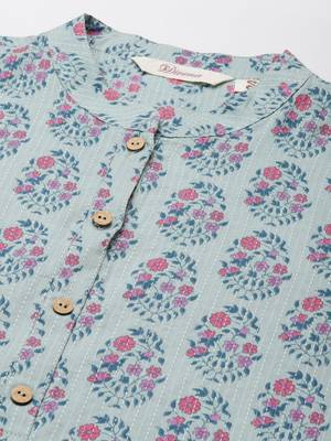 Blue printed cotton ethnic-kurtis 2