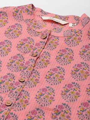 Pink printed cotton ethnic-kurtis 2
