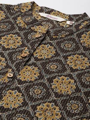 Black printed cotton ethnic-kurtis 2