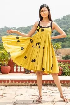 Mustard Polka Dot Dress