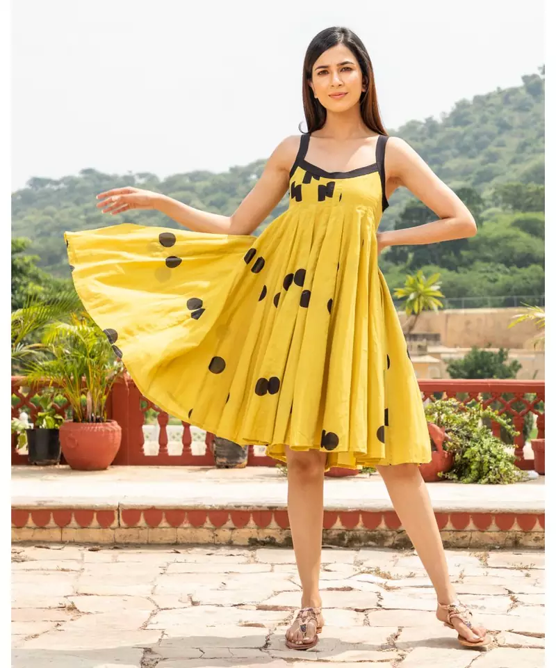 Mustard Polka Dot Dress