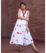 White Polka Dot Anghrakha Dress
