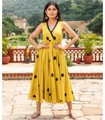 Yellow Dot Anghrakha Dress Polka