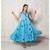 Sky Blue Polka Dot Anghrakha Dress