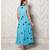 Sky Blue Polka Dot Anghrakha Dress