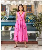 Pink Polka Dot Anghrakha Dress