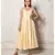 Yellow & White Geometric Block Print Tyre Dress