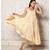 Yellow & White Geometric Block Print Tyre Dress