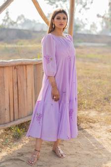 Lavender Mulmul Dress