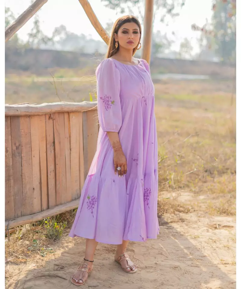 Lavender Mulmul Dress