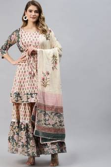 Cream gotta patti cotton salwar