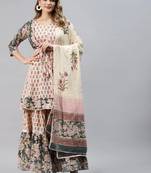 Cream gotta patti cotton salwar