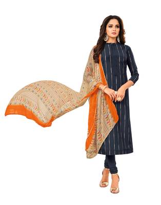 Blue printed crepe salwar 1