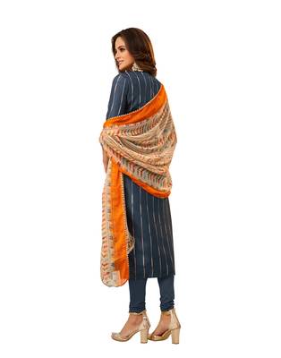 Blue printed crepe salwar 2