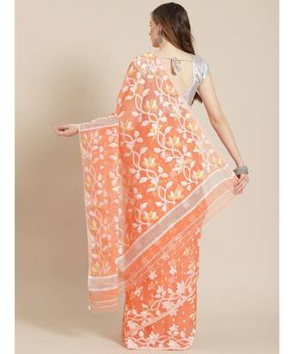multicolor Jamdani on resham silk&  in hues of gorgeous rose gold 2
