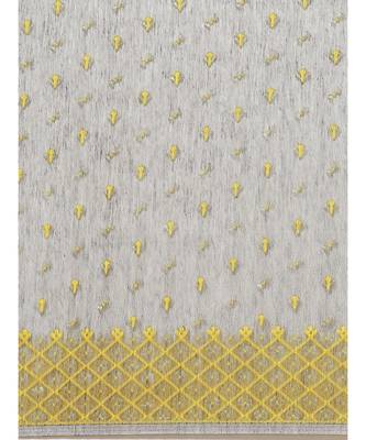 multicolor Jamdani on resham silk in yellow and grey melange 4