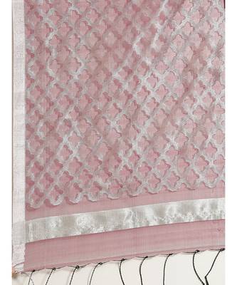 multicolor Jamdani on resham silk in burgundy and silver melange 3
