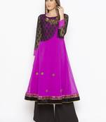 Pink embroidered georgette ethnic-Kurti
