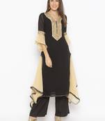 Black embroidered georgette ethnic-Kurti