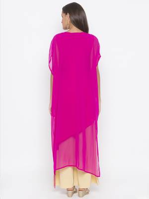 Pink embroidered georgette kurta &-sets 4