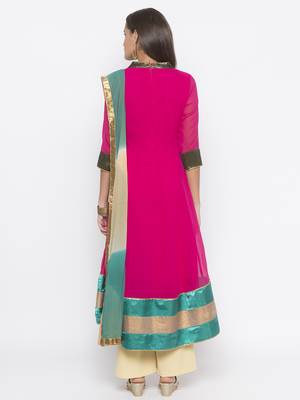 Pink embroidered georgette salwar 3