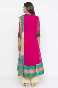 Pink embroidered georgette salwar