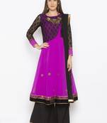 Pink embroidered georgette salwar