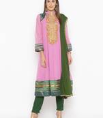 Light-pink embroidered georgette salwar