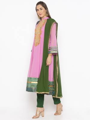 Light-pink embroidered georgette salwar 2