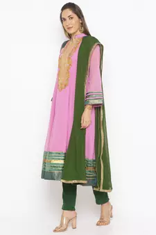 Light-pink embroidered georgette salwar
