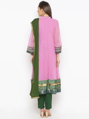 Light-pink embroidered georgette salwar 3