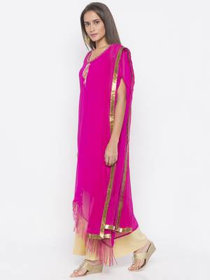 Pink embroidered georgette salwar 2