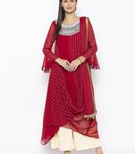 Maroon embroidered georgette salwar